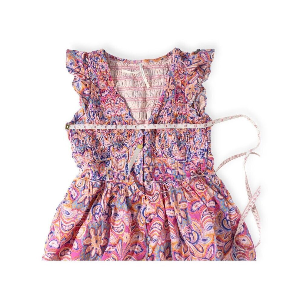 Anthropologie Boho Peregrine Paisley Mini Dress Ruffle SZ SP Wedding Guest Dress - Picture 8 of 8